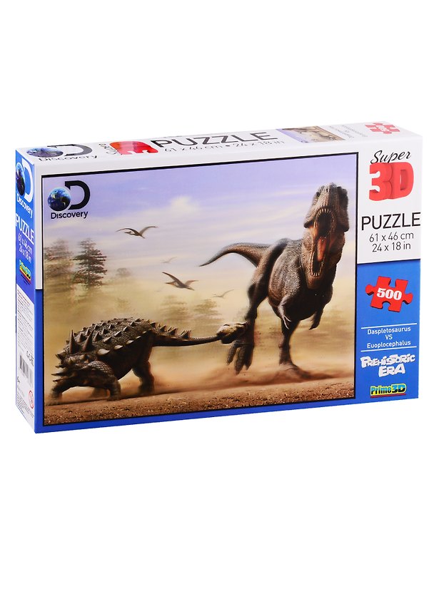 Пазл 500 эл. Super 3D KidsДасплетозавр против эвоплоцефала (Daspletosaurus vs Euplocephalus).. 2790030 — 1