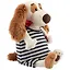 Мягкая игрушка Такса Бартоломей в комбинезоне в полоску (27 см) (Bart27-005) — 2630024 — 2
