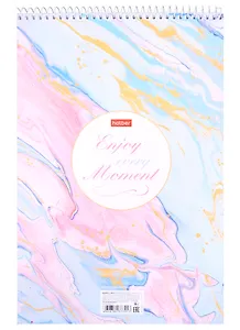 Блокнот А4 96л кл. "Наслаждайся моментом" спираль, жестк.подложка, мел.картон, УФ-лак