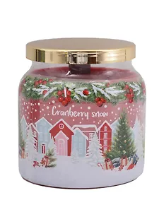 Ароматизированная свеча в стакане Клюквенный снежок с крышкой  (Cranberry Snow with lid) (450г)