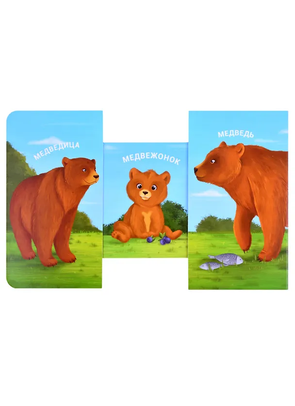 Книга Книжки - задвижки. Мама, папа и малыш. Дикие животные () — 4