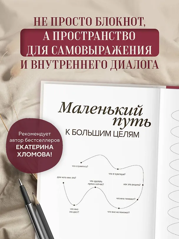 Ежедневник недат. А5 "Дневник осознанности и любви к себе. 90 дней, которые станут началом новой жизни (бордовый)" 7БЦ 3130336 — 5