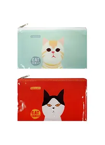 Папка на молнии B6 "Cat family" пластиковая, ассорти, Languo