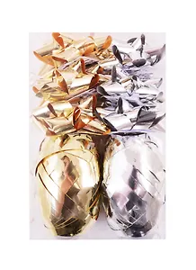 Набор для упаковки 2 кокона, 6 бантов, серебряный+золотой, подвес