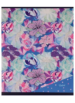 Тетрадь в клетку Unnika, "Серебряные цветы", 48 листов, в ассортименте 244922