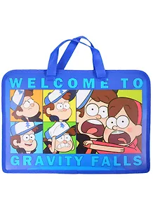 Папка для тетрадей А4 1отд. "Гравити Фолз" пластиковая, молния, текстильн.ручки, индив.уп.