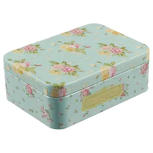 Шкатулка Розочки на зеленом фоне (11х8х4) (металл)