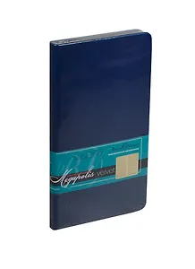 Еженедельник недат. А6 80л "MEGAPOLIS VELVET" темно-синий, иск.кожа, тонир.блок, золотой обрез, ляссе, Bruno Visconti