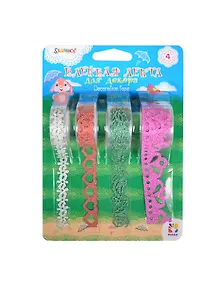 Клейкая лента д/декора Hobby на основе PVP 4шт 18мм*3м (яркая фауна) в блистере 481027