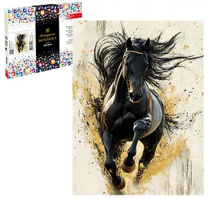 Алмазная мозаика "Вороной конь" 30х40 см.