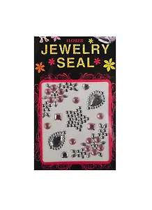 Стразы отдельные на пленке Jewelry Seal (1461-2/20) (бел. звезда-роз. цветы)