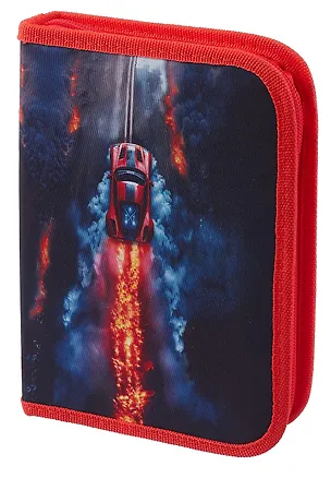 Пенал 1 отделение "Foggy car" с наполнением, 21*14см, 24 предмета 3106017