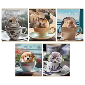 Тетрадь в клетку Listoff, "Чаепитие с милашками", 48 листов, в ассортименте