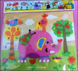 Объемная аппликация из мягкого пластика Розовый слоник (YH0974/5) (упаковка)