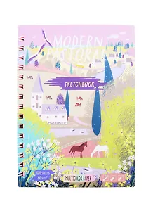 Скетчбук А5 120л "Pastorale moderne" тонир. трехцветн. блок, 80 г/м2, твердая обложка