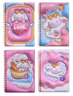 Тетрадь 38л лин. "Кролик Love", 3D, диз.блок, спираль, ассорти, инд.уп. 3038724