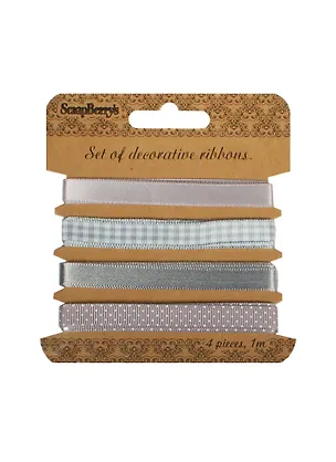 Набор декоративных лент Серые (SCB390508) (4шт.х1м) (упаковка) 2484108