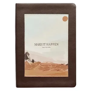 Ежедневник недат. А5 160л "View" темно-коричневый, иск.кожа, интегр.переплет, нашивка с тисн.фольгой, ляссе