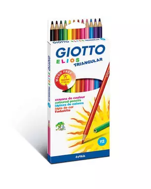 Карандаши цветные Giotto, Elios, пластиковые 12 цветов — 406936 — 1