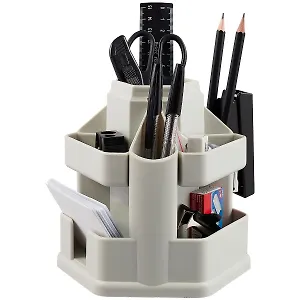 Набор настольный "Office" вращающ.подставка, серый, к/к