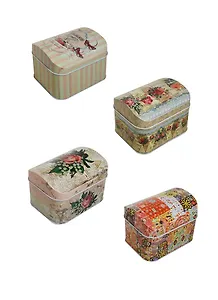 Сувенир, Шкатулка жестяная с выпуклой крышкой (в ассорт.) (8х8х10,5) (GX)