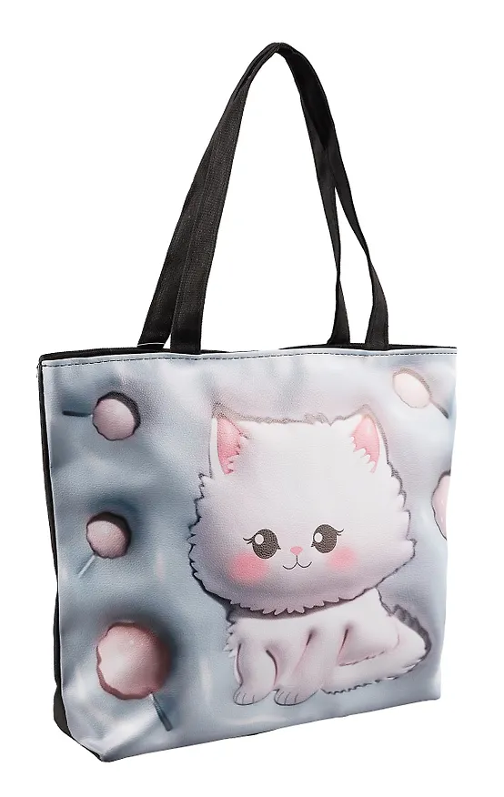Сумка-шоппер 3D принт Котик Kawaii (41х31х8) (текстиль) (12-21253-SH18) 3021261 — 3