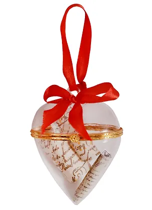 Подвесное украшение Сердце с пожеланием (стекло) (5x10) 2613868