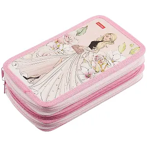 Пенал школьный 3отд. "Красотки" 19*11см, мат.лам.тиснение