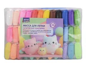 Суперлёгкий пластилин (масса д/лепки), 36 цветов по 12 г, пластиковые стеки 3 шт в комплекте, ОПП-упаковка 3138577