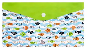 Папка для документов, Феникс+, ПОДВОДНЫЙ МИР 26*14см, 1 отделение, пластик, кнопка, УФ-печать