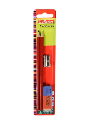 Карандаши Herlitz, чернографитные HB с ластиком и точилкой 2 штуки 231980