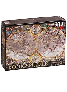 Пазл 500 эл. Konigspuzzle Древняя карта мира (КБК500-8327) (500х345мм) (3+) (коробка) (Konigspuzzle)