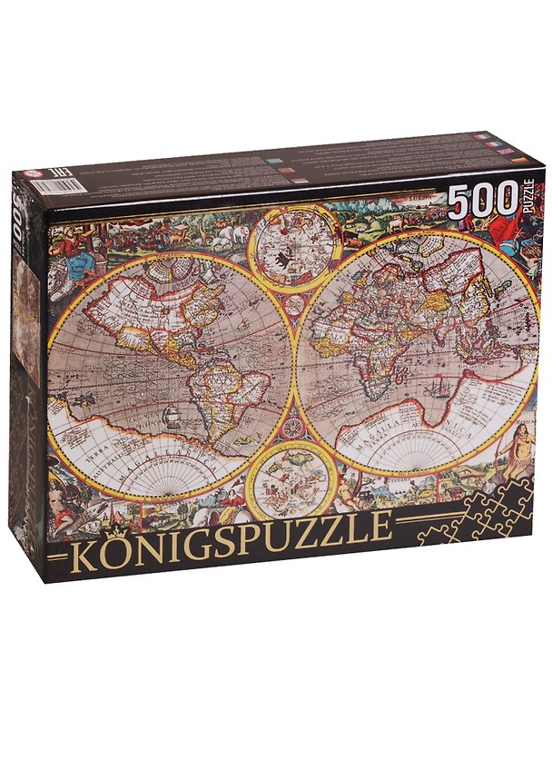 Пазл 500 эл. Konigspuzzle Древняя карта мира (КБК500-8327) (500х345мм) (3+) (коробка) (Konigspuzzle) 2621585 — 1