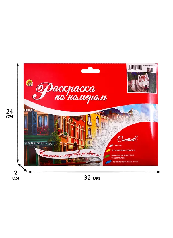 Набор ТМ Рыжий Кот Раскраска на картоне A4 Хаски в поле (Арт. Р-2380) 2808889 — 3