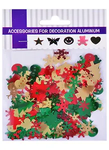 Набор для творчества Пайетки в пакете Снежинки, Елочки, Дед Мороз, Снеговик 10гр