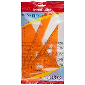 Набор геометрический средний "Neon"(треуг.2шт.,лин.20,тр-р 180 гр.), ERICH KRAUSE