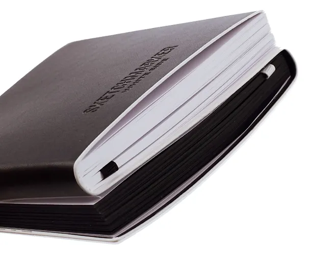 Скетчбук 12*12 60 л "Sketchmarker" Black&White черный, 140г/м2, черный вн. блок + 60 л белый, 140г/м2, белый офсет,  мягк. обл. 3129514 — 8