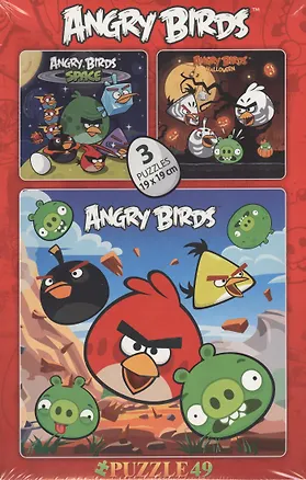 Пазл 49 элементов 3 в 1 Angry Birds (190х190 мм) (49П35_10382) (коробка) 2373569