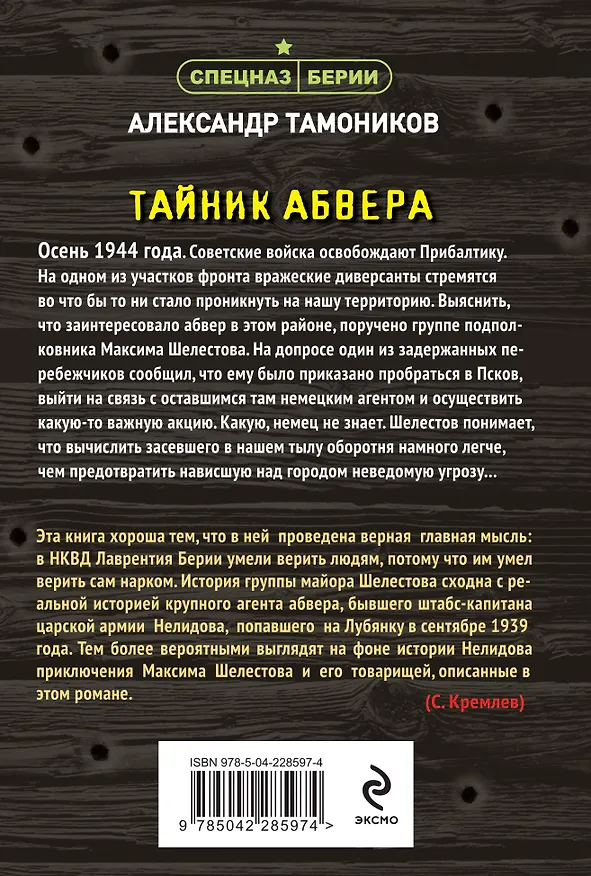 Книга Тайник абвера (Александр Тамоников) — 2