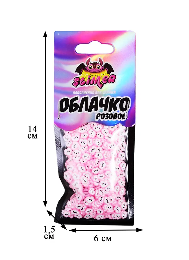 Наполнение для слайма Облако розовое  ТМ Slimer, пластик 2823760 — 2