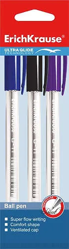 Ручки шариковые Erich Krause, Ultra Glide Technology U-11, 1 мм 3 штуки 322360 — 1