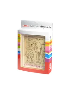 Выжигание по дереву в рамке Слоны на прогулке (Вр-029) (LORI) (набор для творчества) (6+) (коробка)