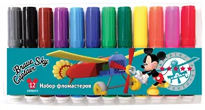 Фломастеры 12цв "Mickey Club House Aviator" мини Jumbo, Disney