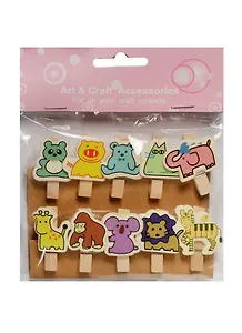 Прищепки животные, 10 шт, в пакете с хедером (11-02203-1)