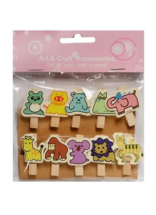 Прищепки животные, 10 шт, в пакете с хедером (11-02203-1) 2494114