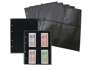 Комплект Листов для бон 200*250мм на чёрной основе на 4 боны 90*117мм, формат Optima 5шт