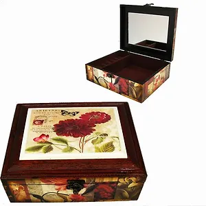 Шкатулка для украшений с зеркалом 23х18х10 см (29193)