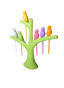 Шпажки для фруктов Птички на ветке зеленой (003863)