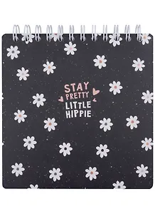 Скетчбук 172*172мм 40л "Hippie", ромашки, тв.переплет, ламинация, спираль, бумага 190г/м2