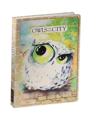 Блокнот Owls in The City Белая сова на зеленом фоне 2517884